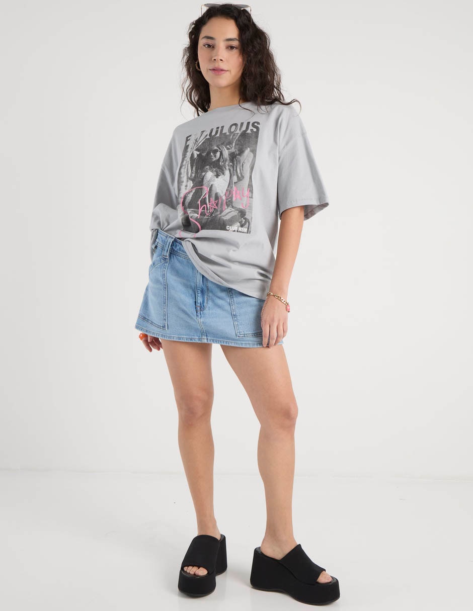 Playera manga corta Tee Bar Sharpay Evans cuello redondo para mujer