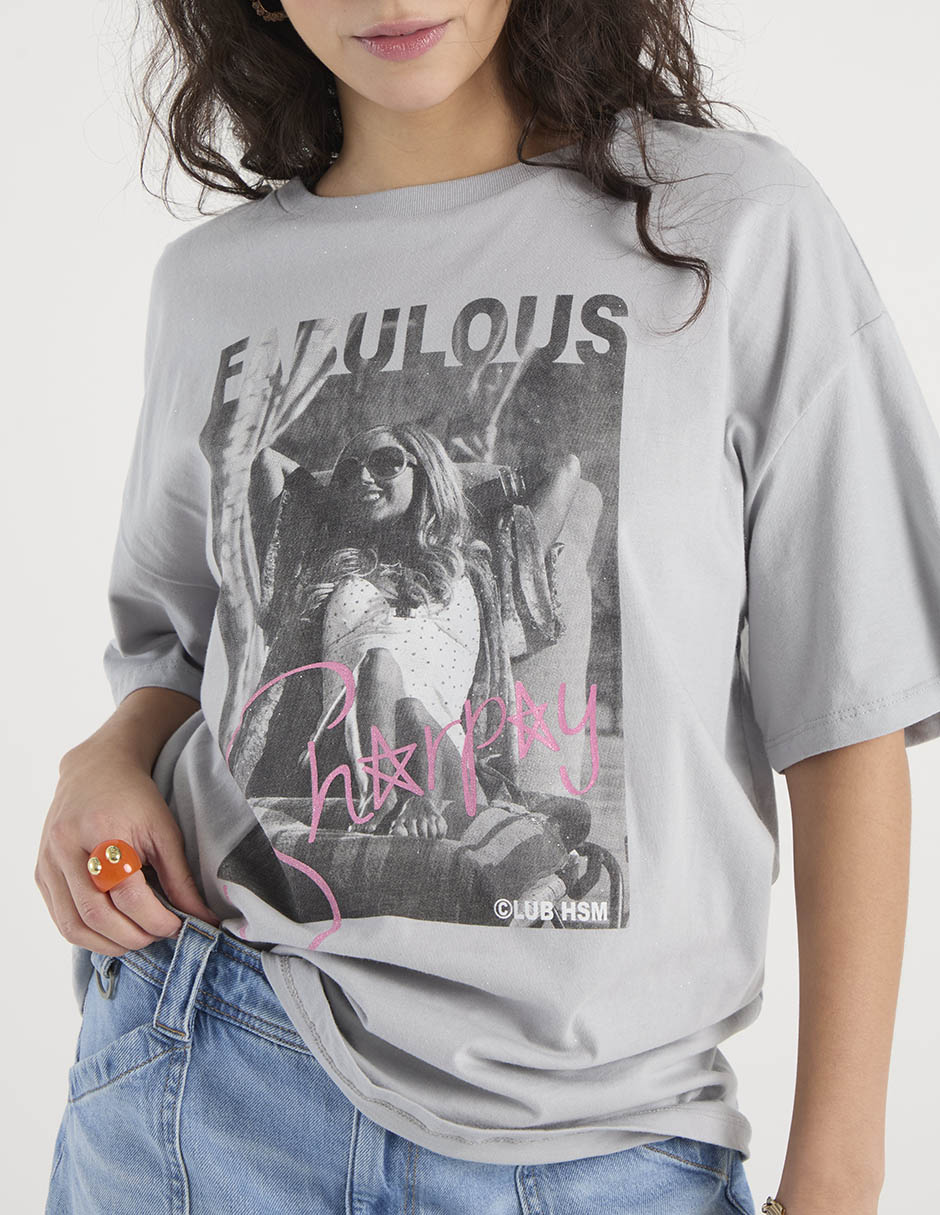 Playera manga corta Tee Bar Sharpay Evans cuello redondo para mujer