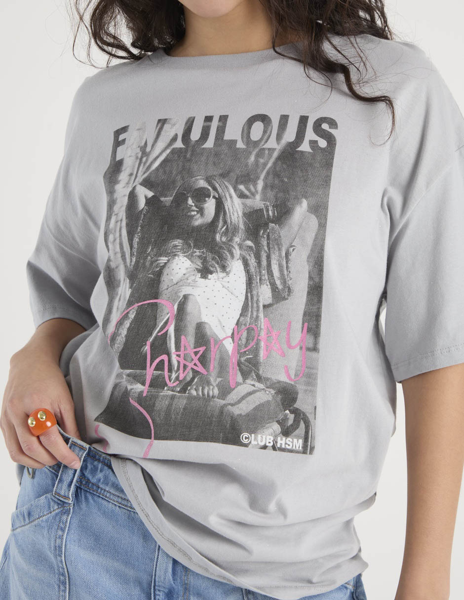 Playera manga corta Tee Bar Sharpay Evans cuello redondo para mujer