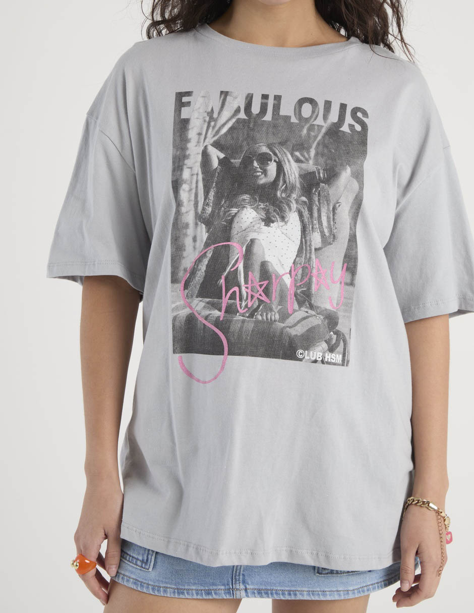 Playera manga corta Tee Bar Sharpay Evans cuello redondo para mujer