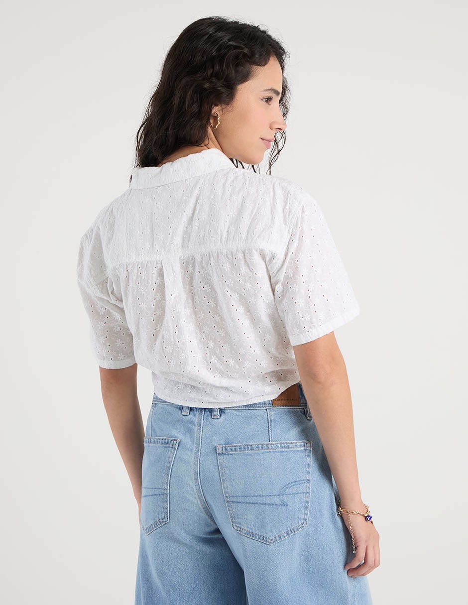Top Guess Jeans cuello camisero