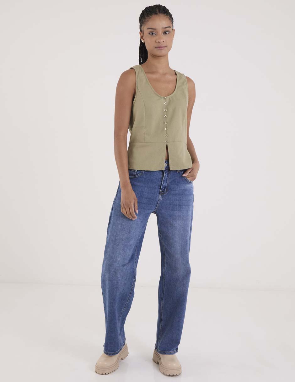 Jeans relaxed wide leg para mujer 7