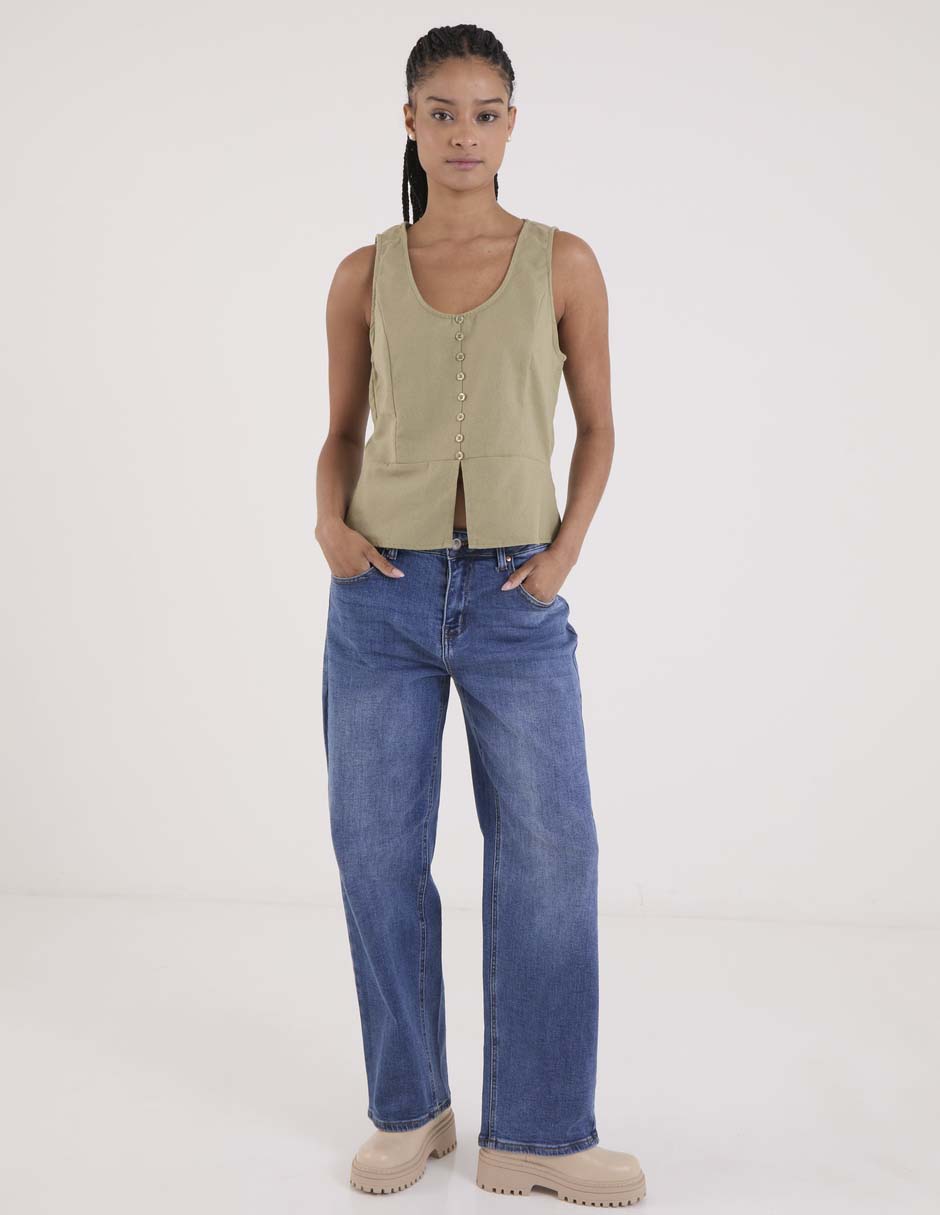 Jeans relaxed wide leg para mujer 8