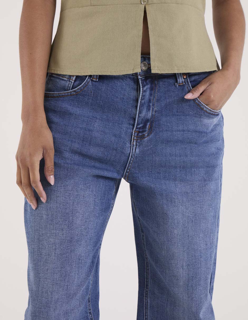 Jeans relaxed wide leg para mujer 9