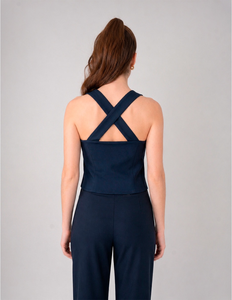 Top cuello redondo tirante ancho 5