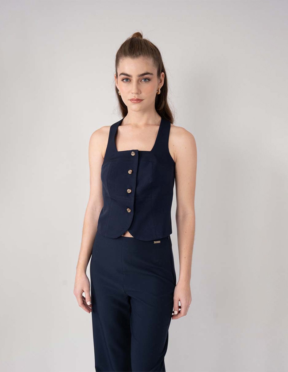 Top cuello redondo tirante ancho