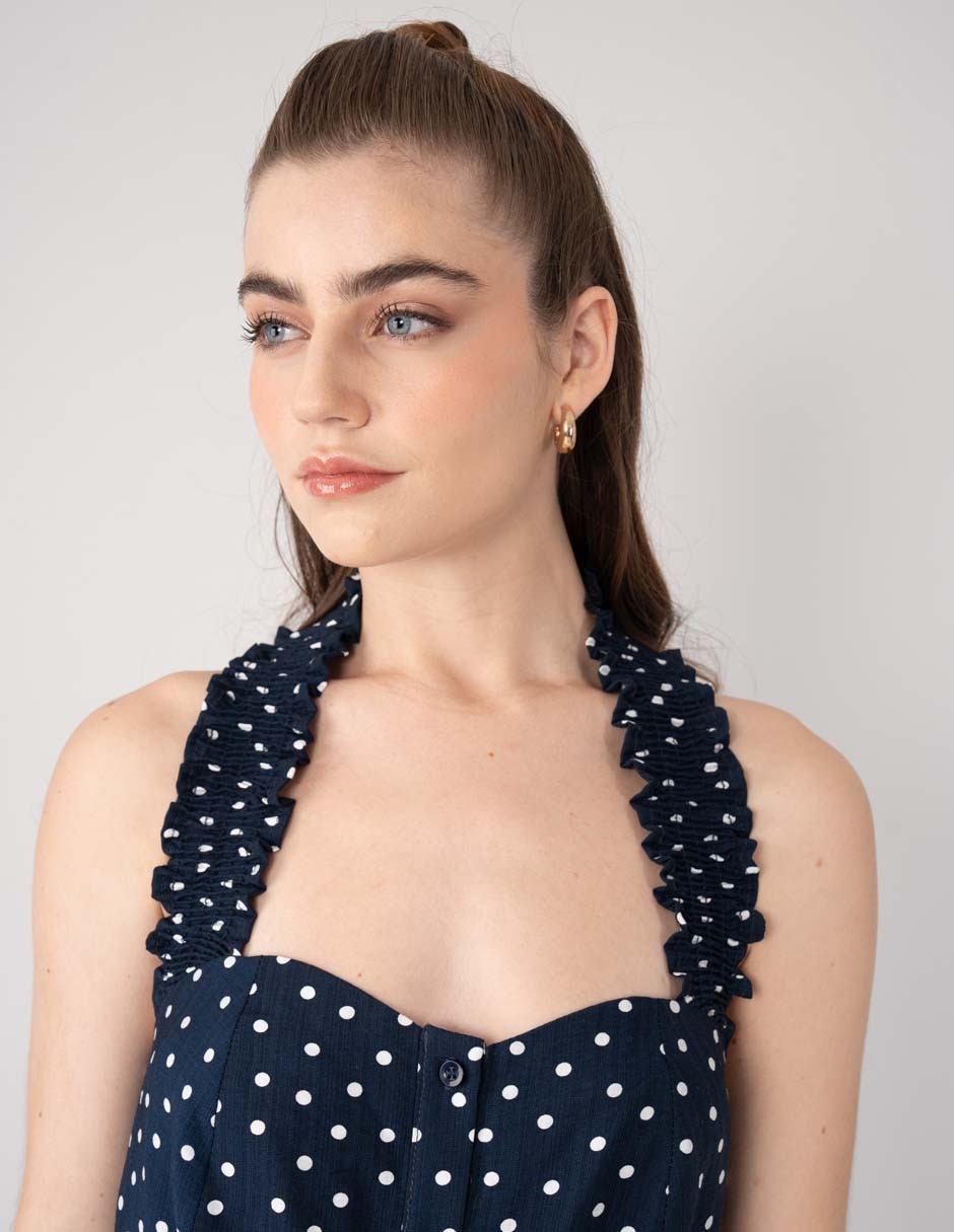 Jumpsuit estampado lunares para mujer 2