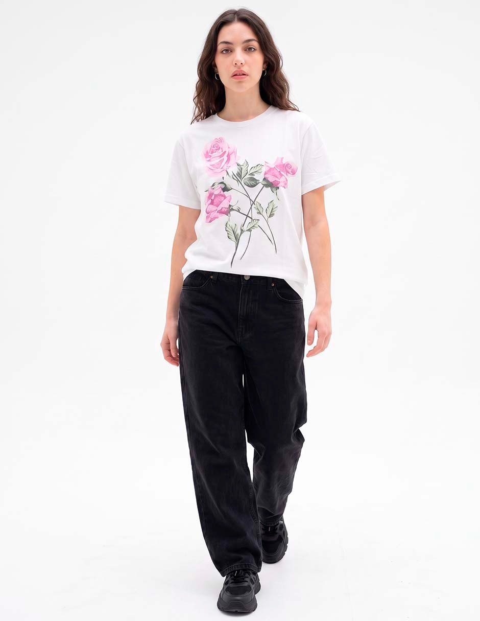 Playera manga corta cuello redondo para mujer 3
