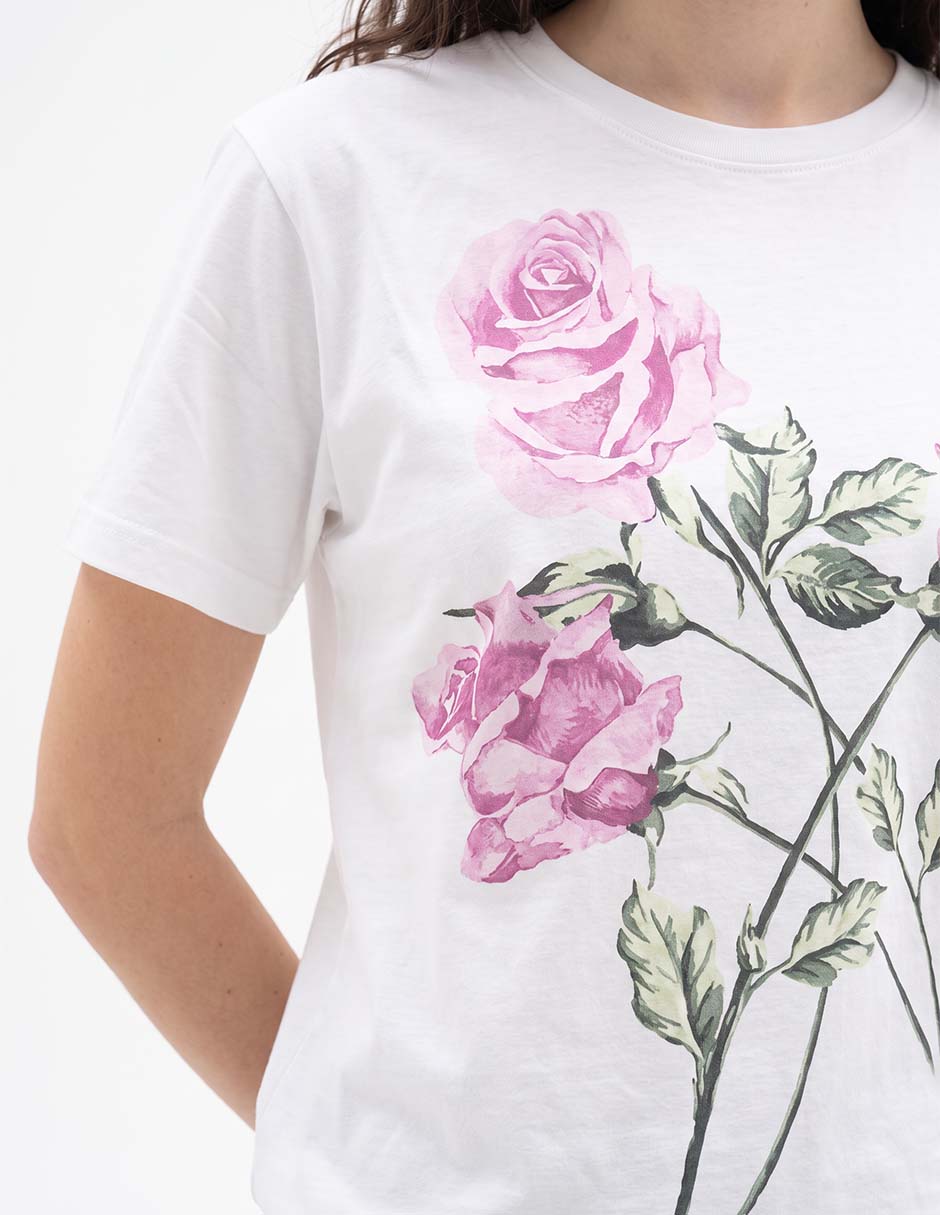 Playera manga corta cuello redondo para mujer 2