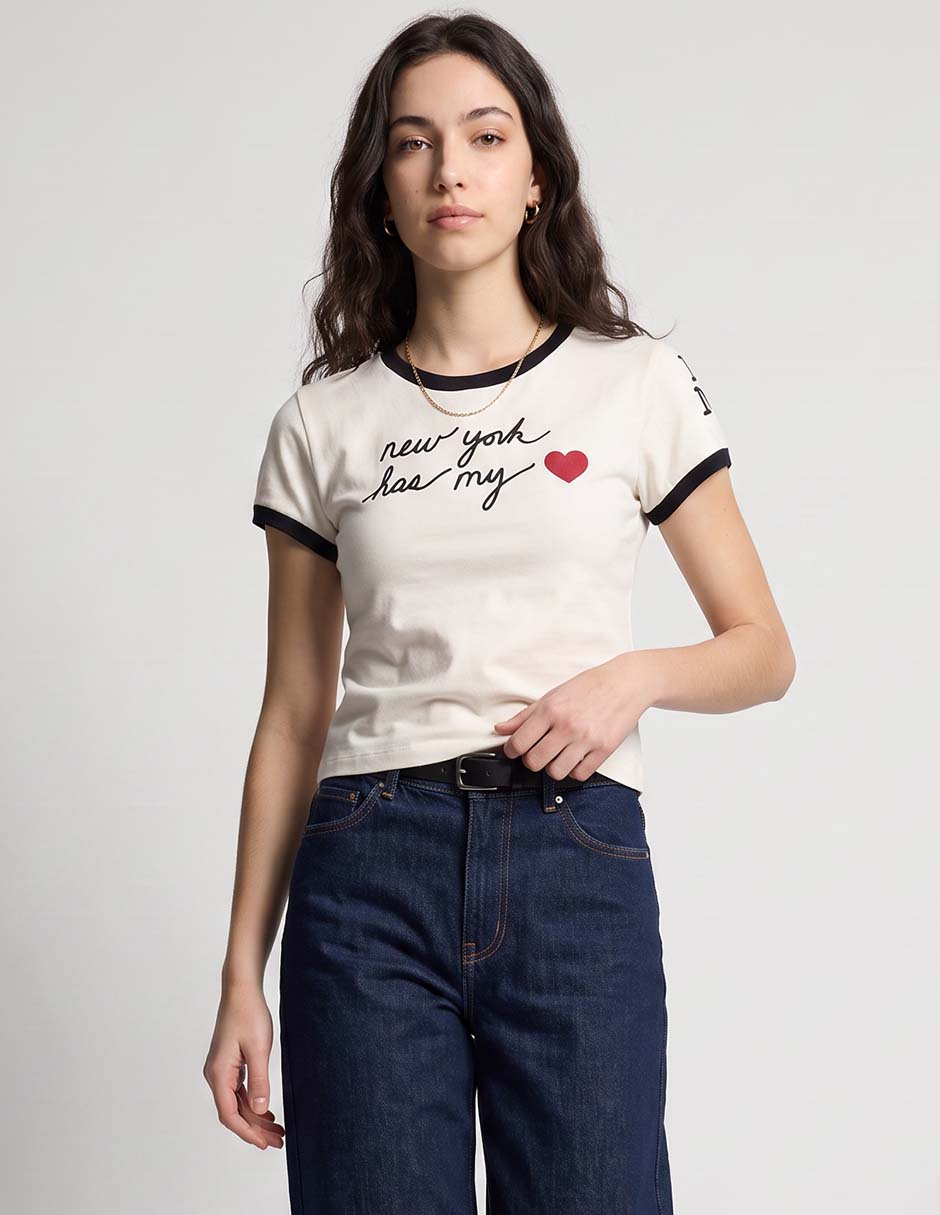 Playera manga cuello redondo para mujer Playera manga cuello redondo para mujer