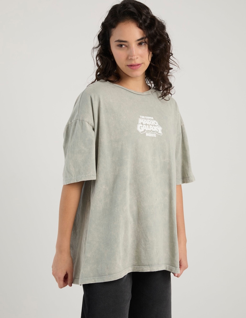 Playera manga corta Super Mario Galaxy Movie cuello redondo para mujer