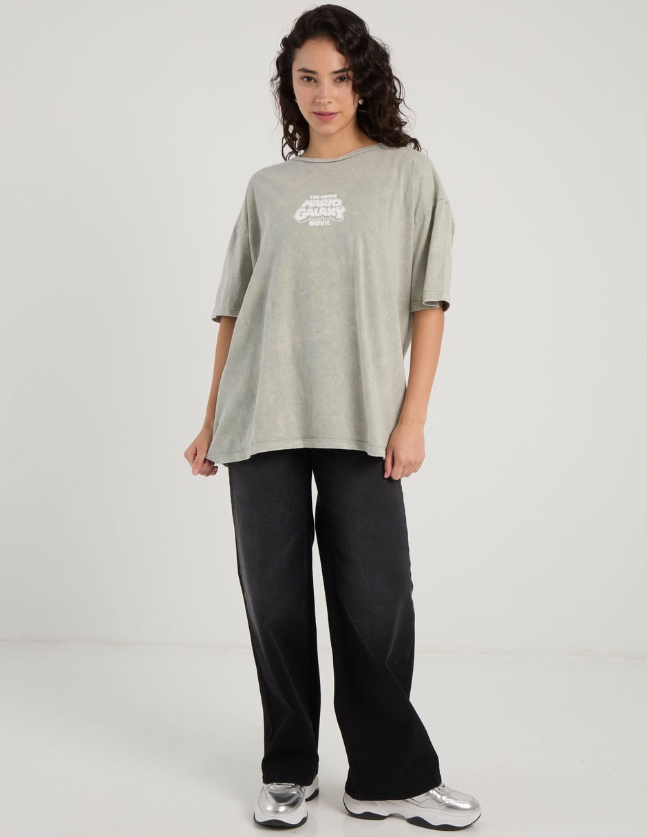 Playera manga corta Super Mario Galaxy Movie cuello redondo para mujer