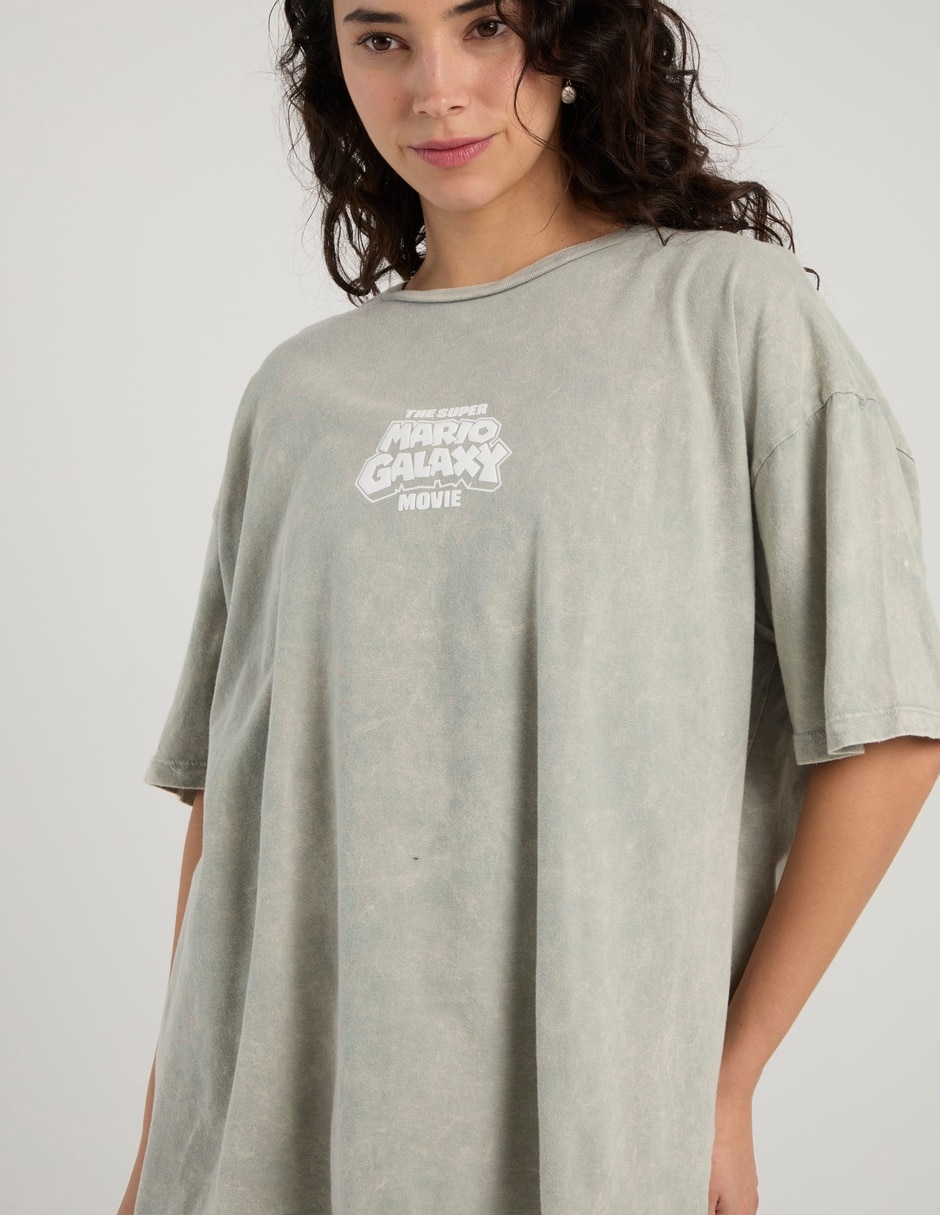Playera manga corta Super Mario Galaxy Movie cuello redondo para mujer
