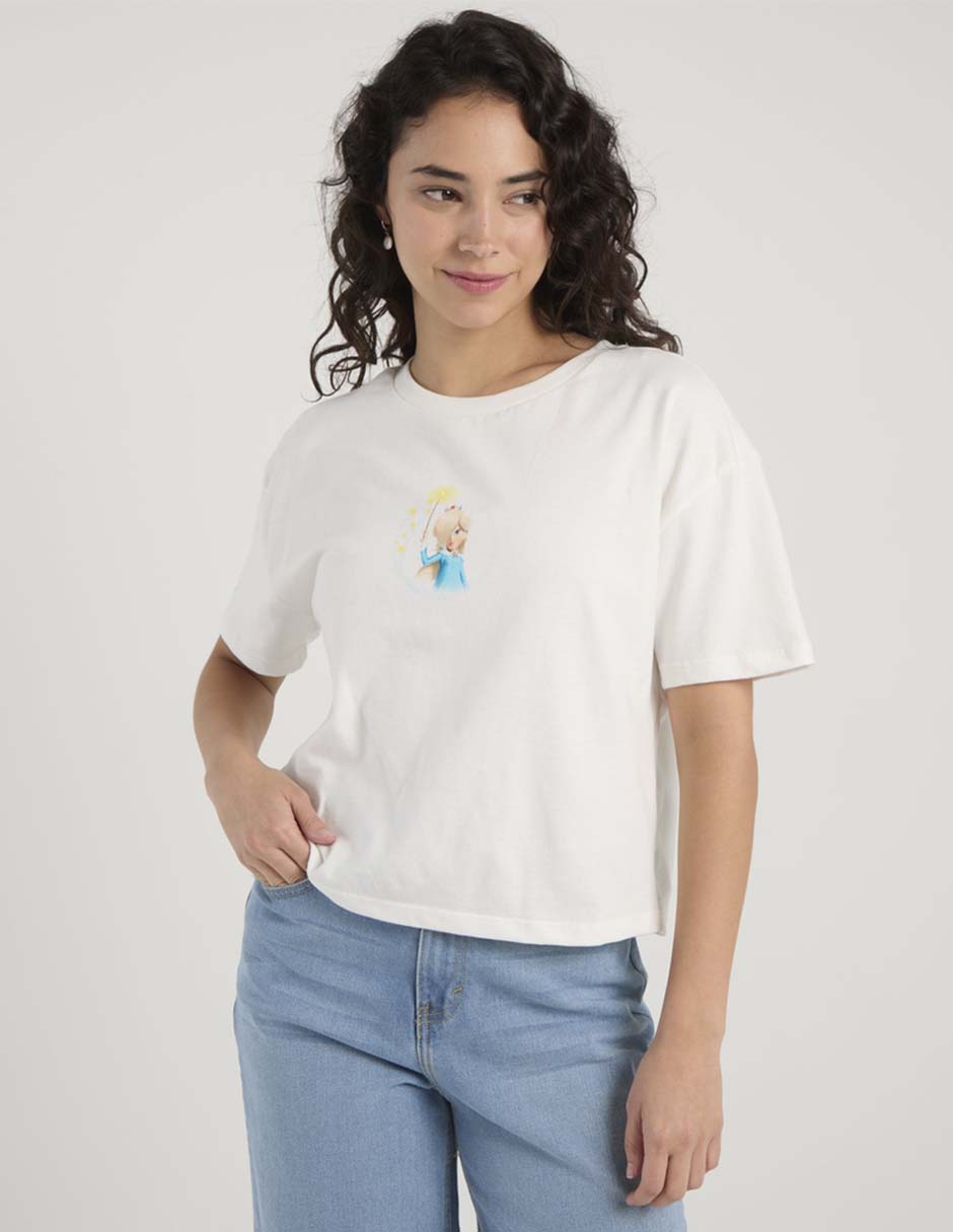 Playera manga corta The Super Mario Galaxy Movie cuello redondo para mujer Playera manga corta The Super Mario Galaxy Movie cuello redondo para mujer