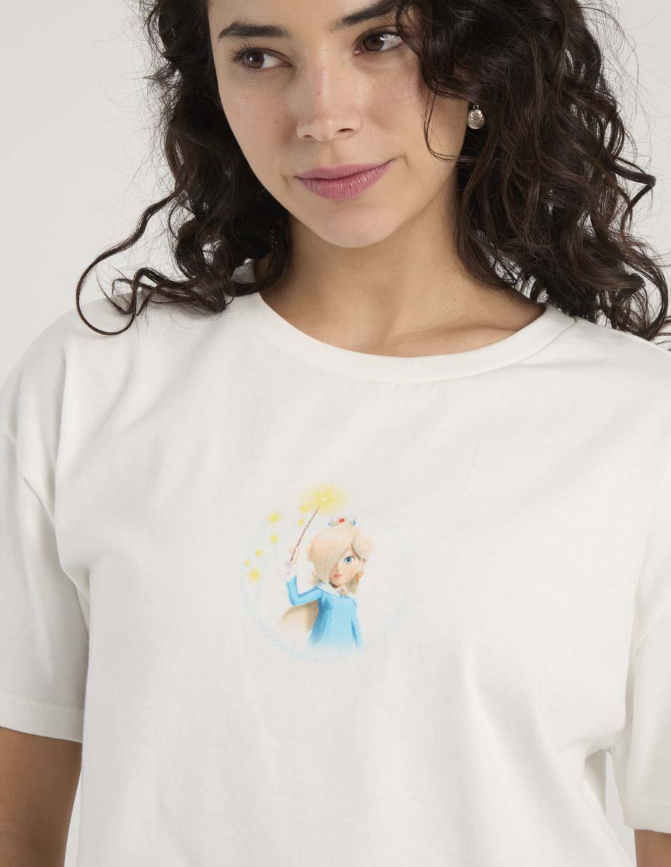 Playera manga corta Tee Bar The Super Mario Galaxy Movie cuello redondo para mujer