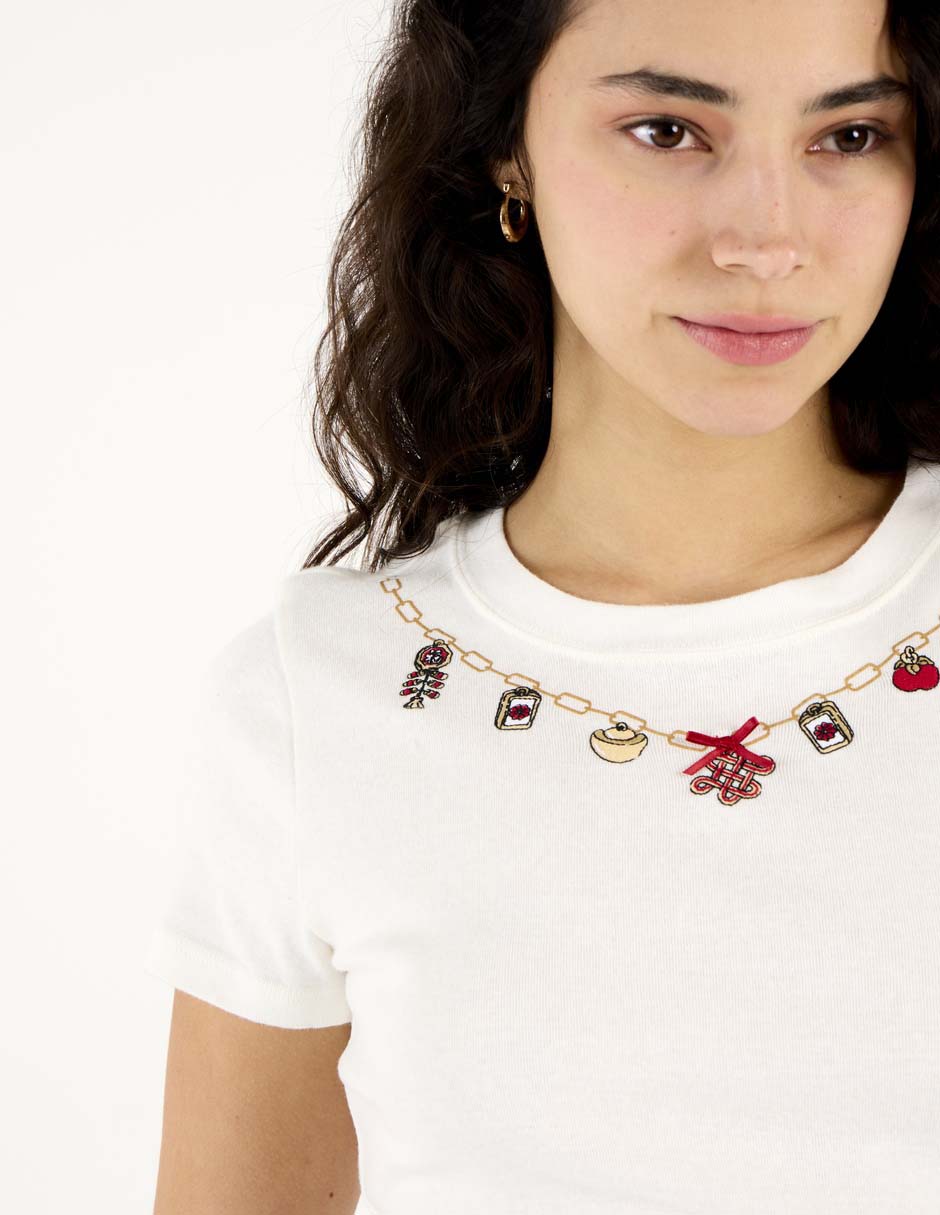 Playera manga corta Hollister cuello redondo para mujer