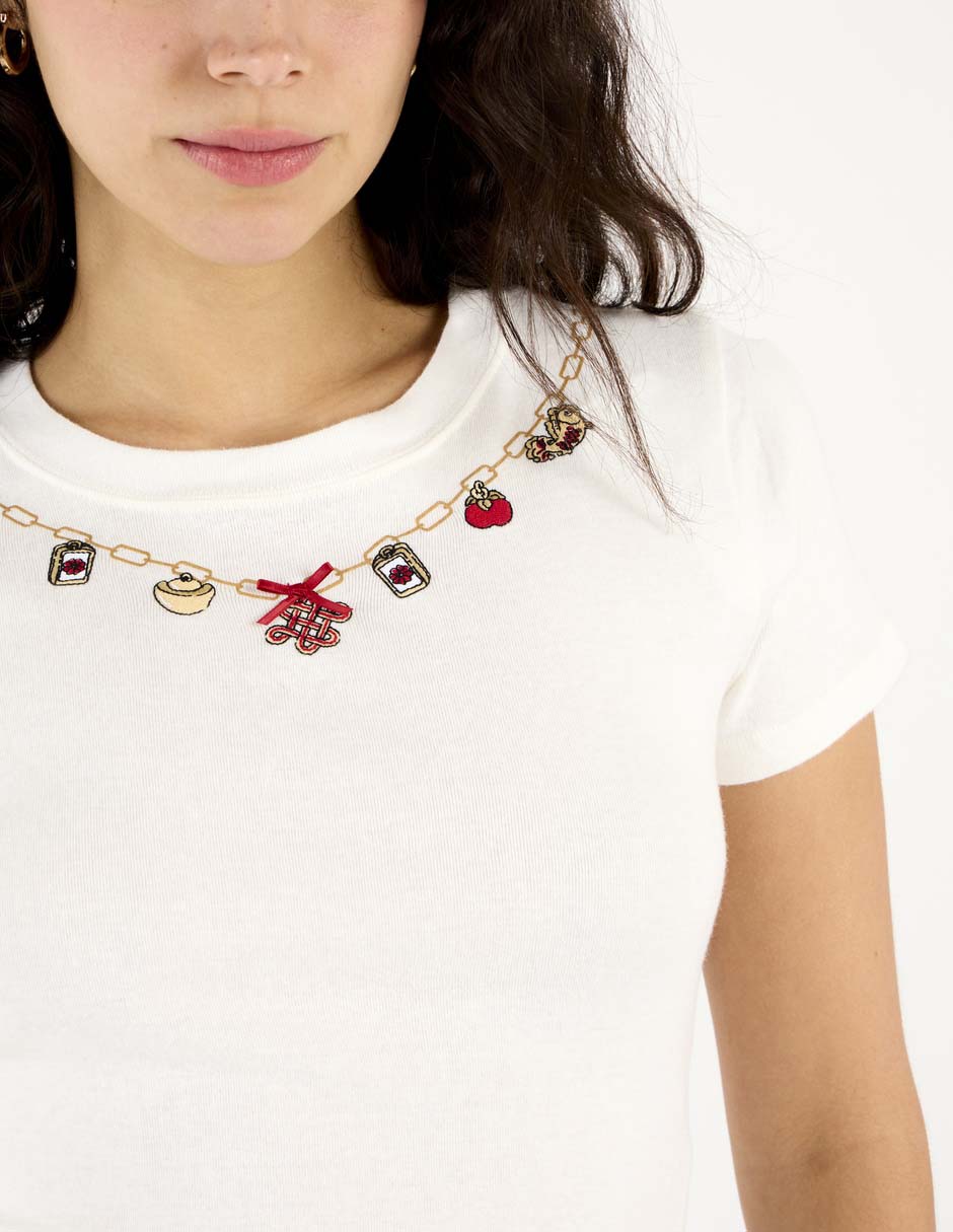 Playera manga corta Hollister cuello redondo para mujer