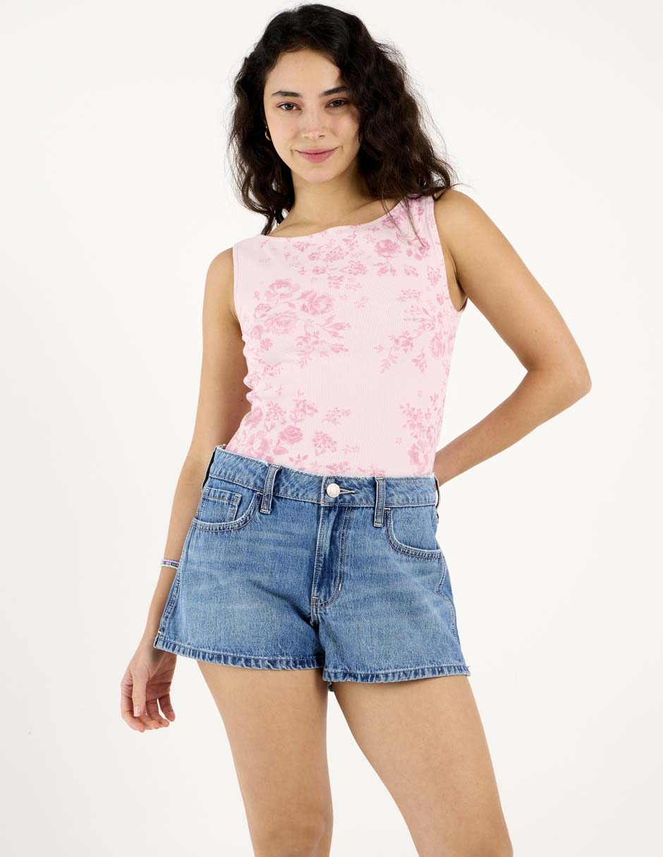 Playera Hollister cuello ojal para mujer