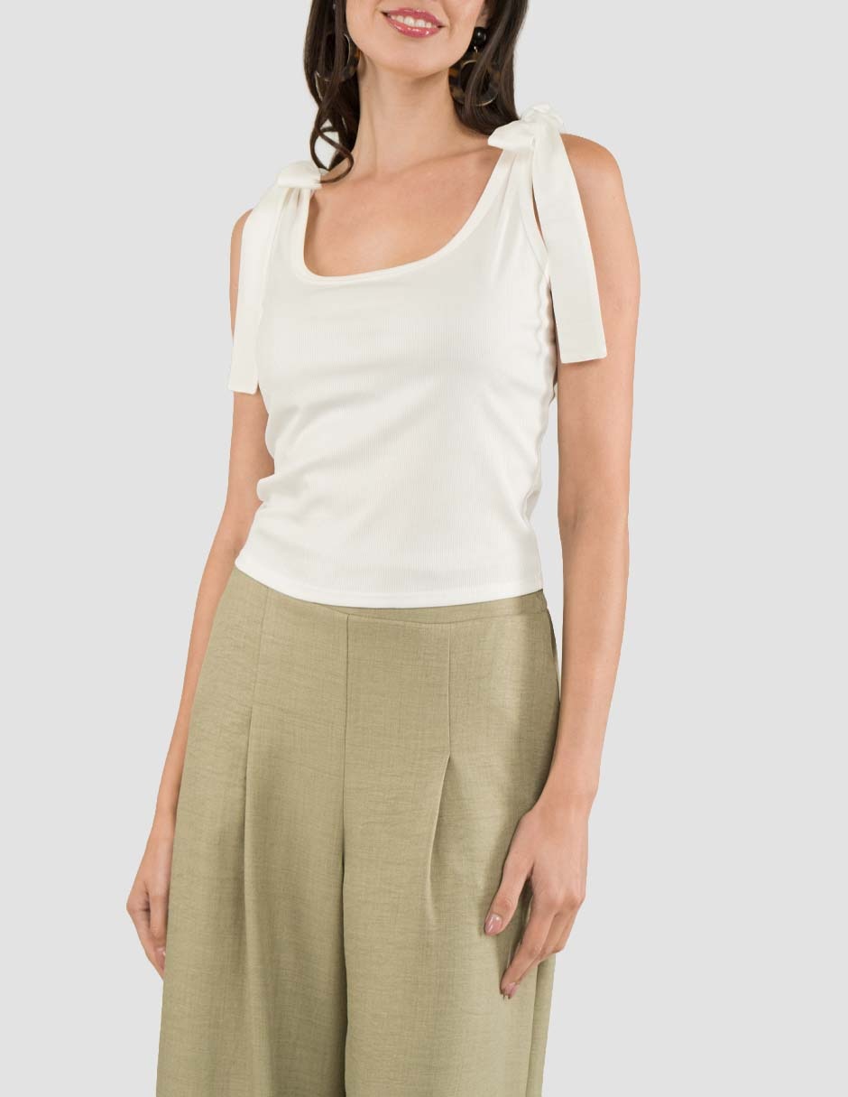 Top cuello redondo tirante ancho