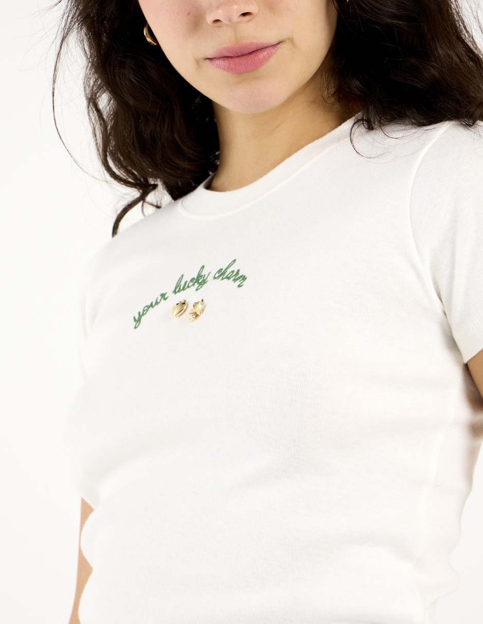 Playera manga corta Hollister cuello redondo para mujer
