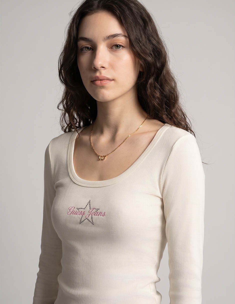 Playera Manga Larga Ho2025 Cuello Redondo Para Mujer 3