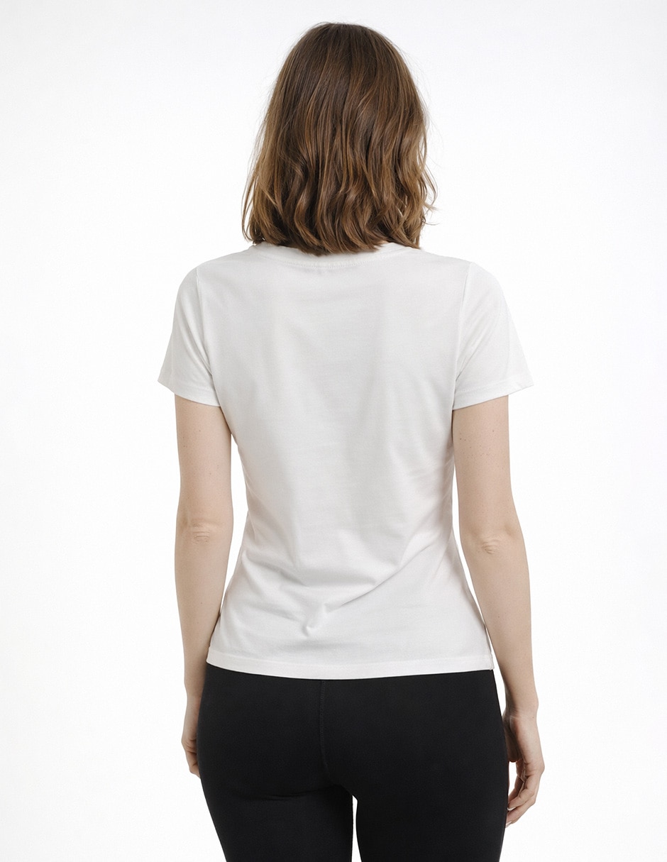 Playera manga corta cuello redondo para mujer