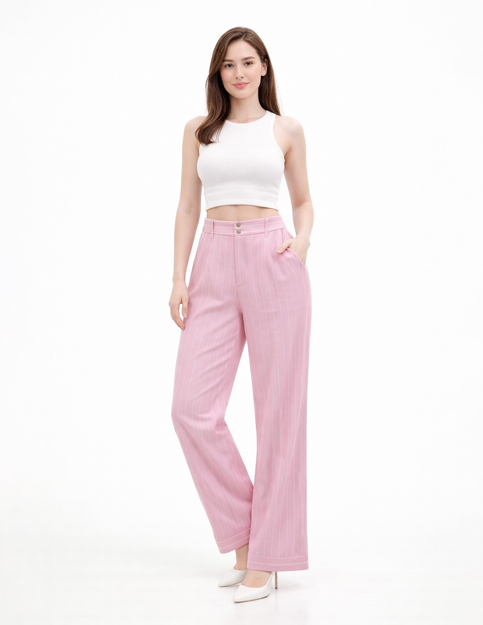 Pantalón chino amplio para mujer