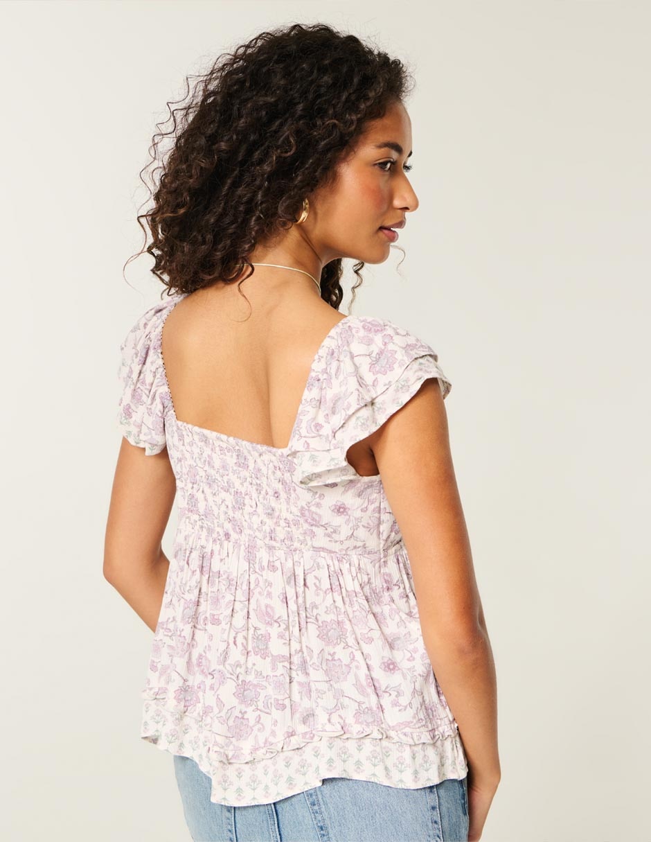 Blusa manga corta para mujer