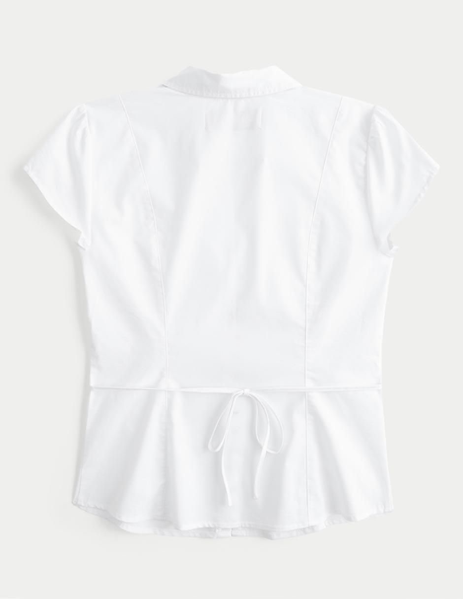 Blusa camisera manga corta para mujer 8