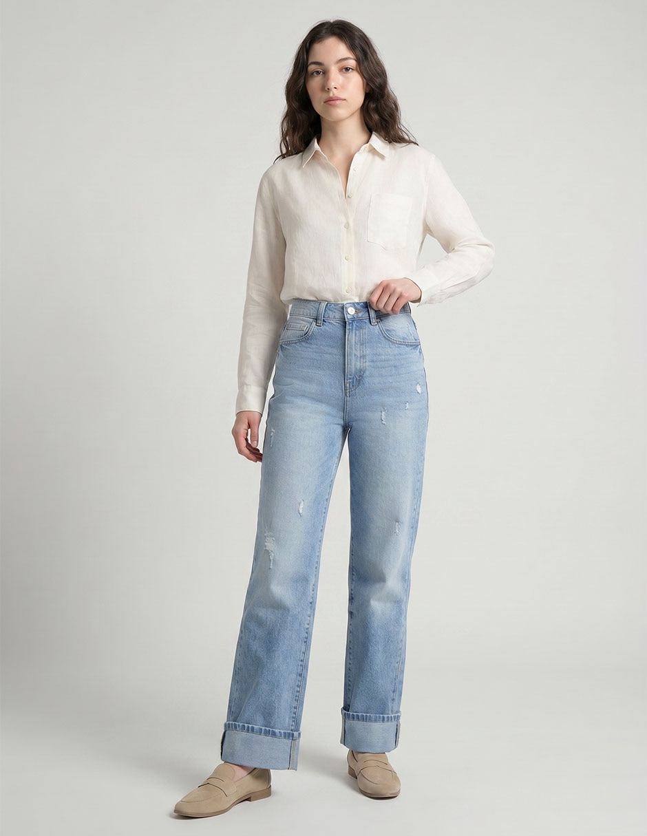 Jeans straight para mujer 3