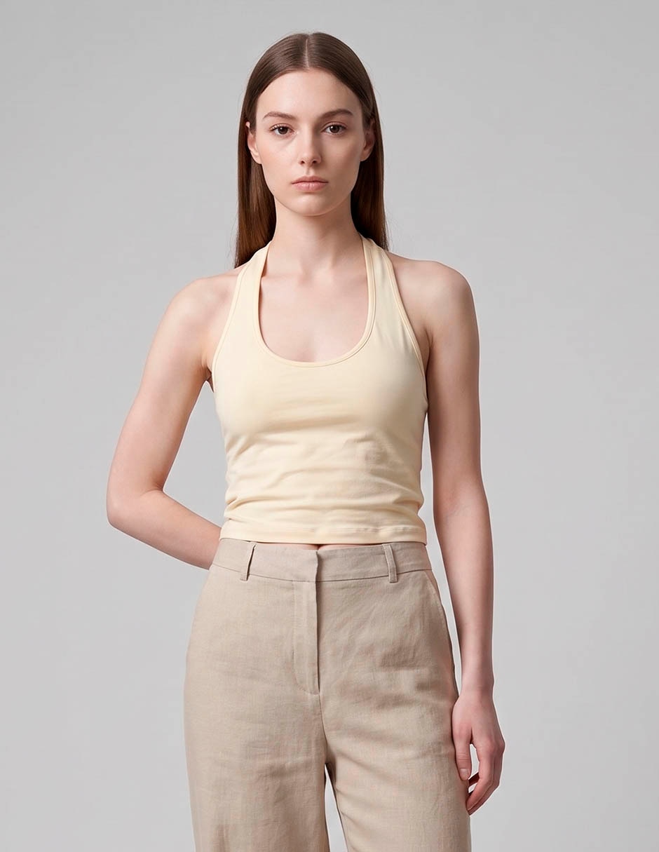 Top cuello redondo escote
