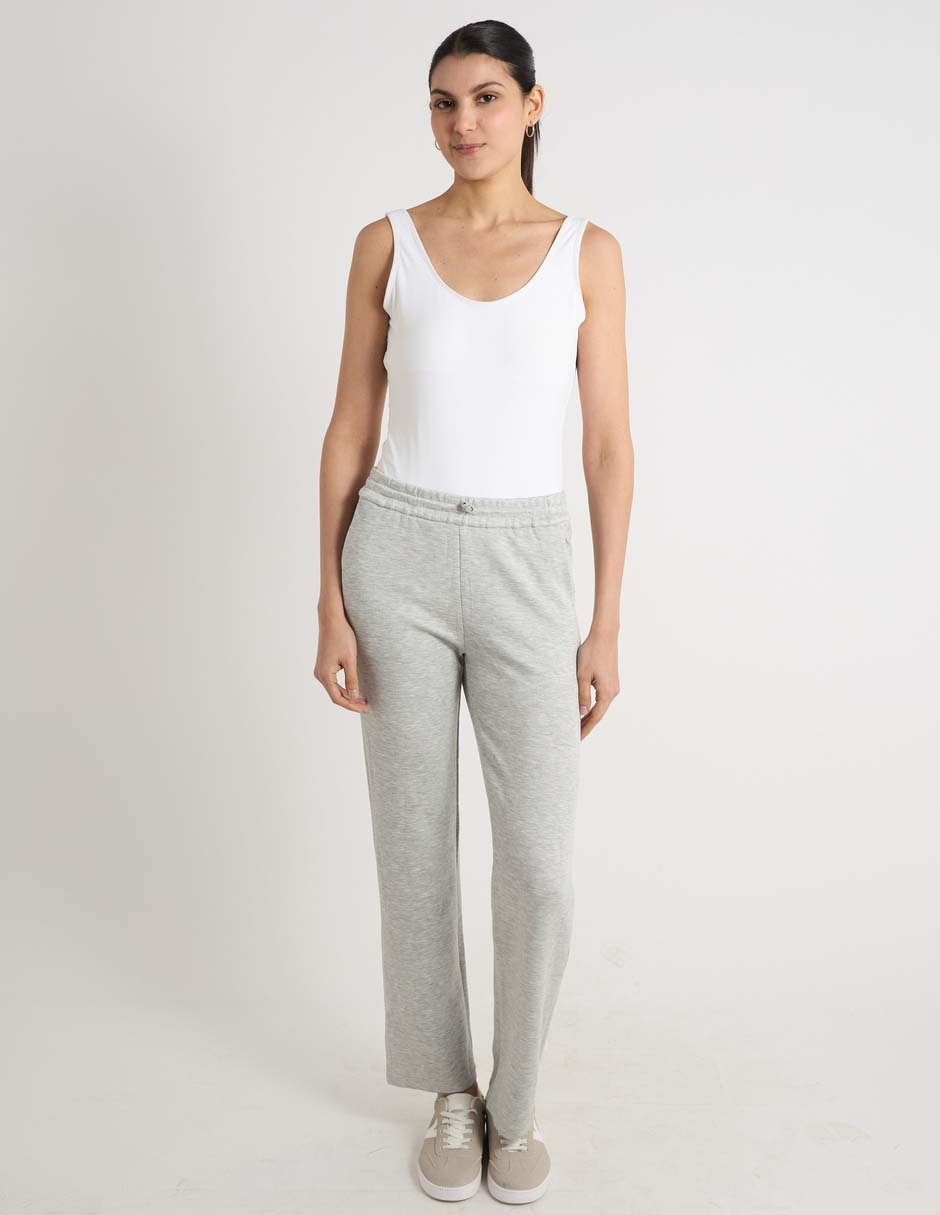 Pants recto coffee bean con elástico para mujer