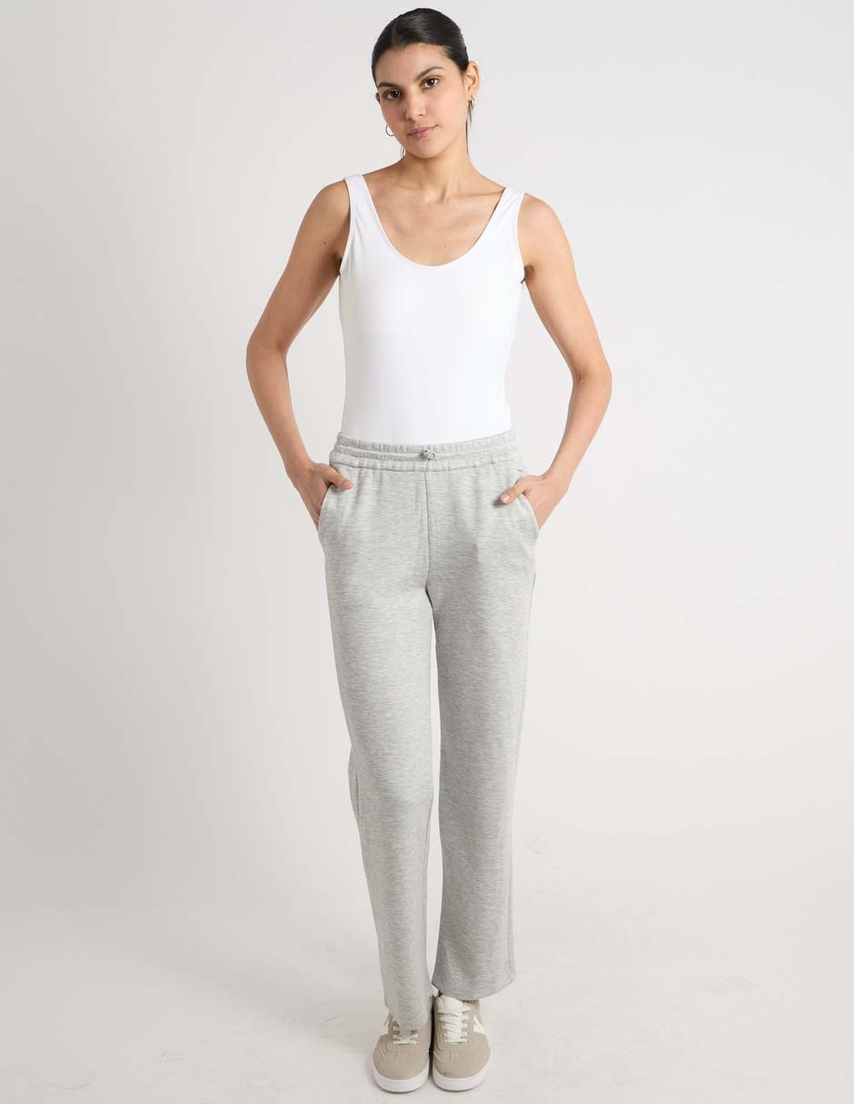 Pants recto coffee bean con elástico para mujer