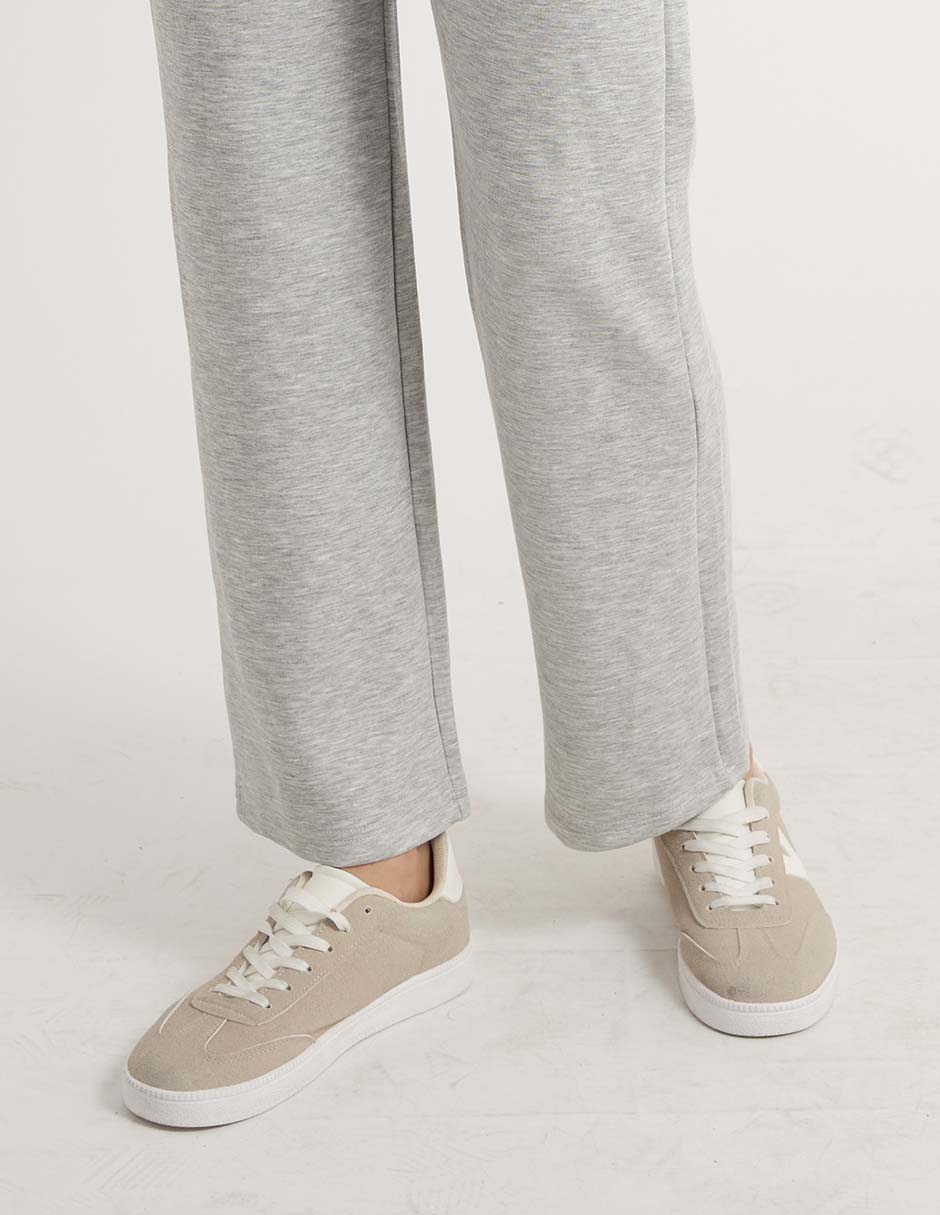 Pants recto coffee bean con elástico para mujer