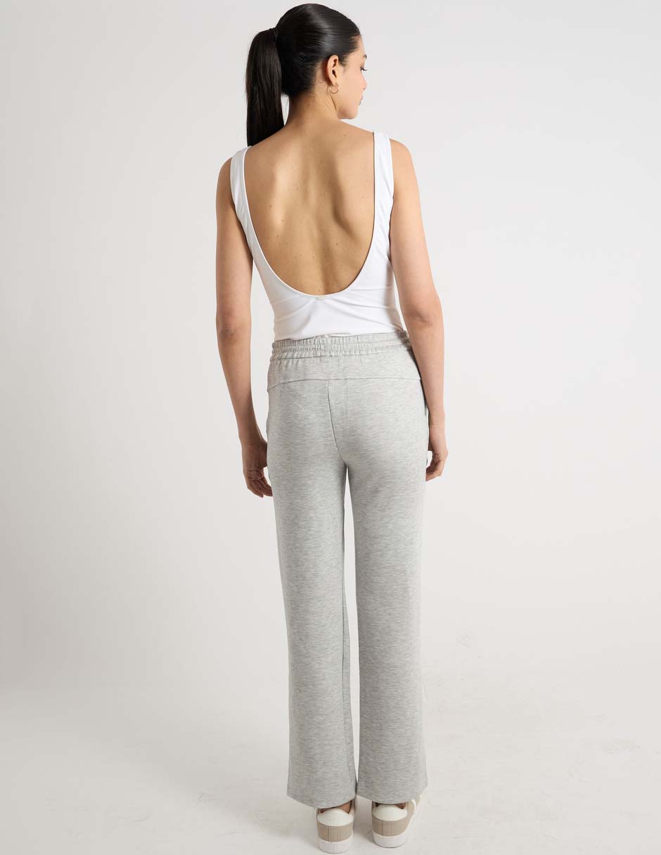 Pants recto coffee bean con elástico para mujer