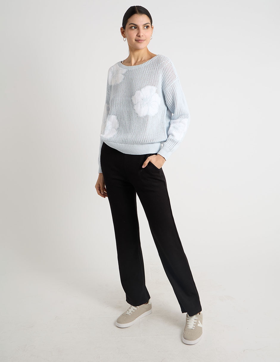 Pants recto con elástico para mujer 3