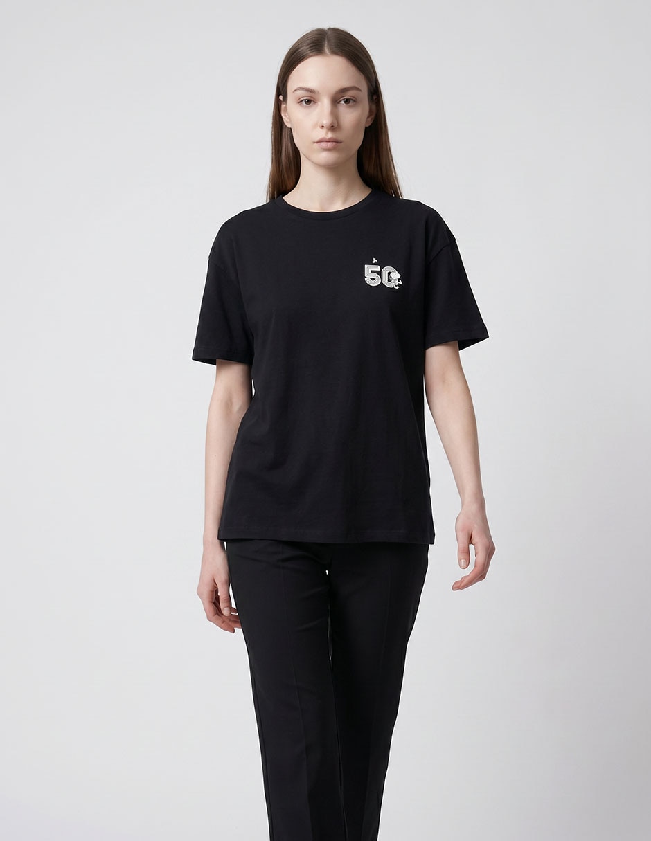 Playera manga corta Snoopy cuello redondo para mujer
