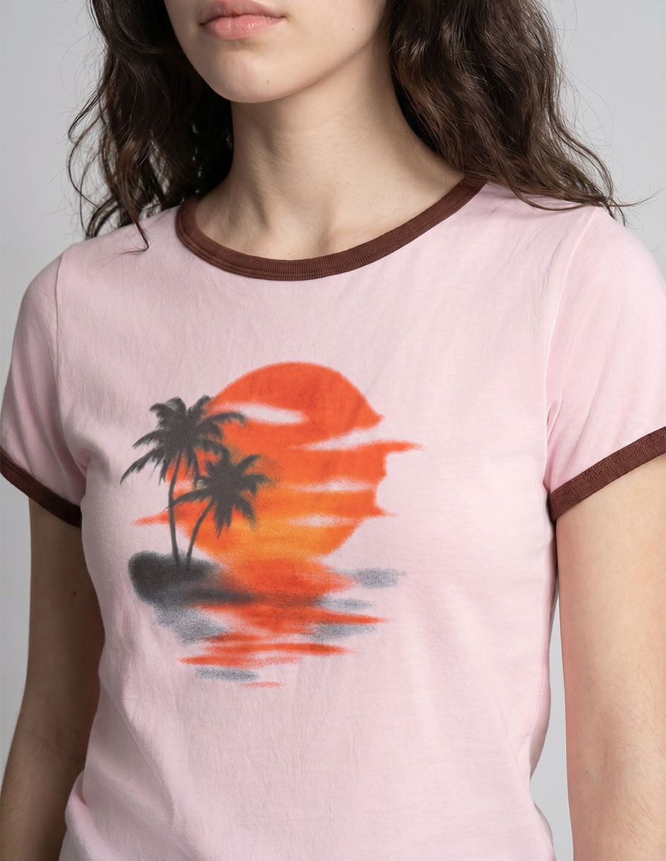 Playera manga corta cuello redondo para mujer 3