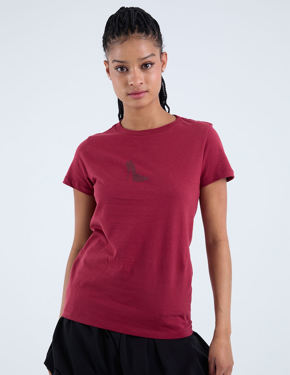 Playera manga corta licencias cuello redondo para mujer