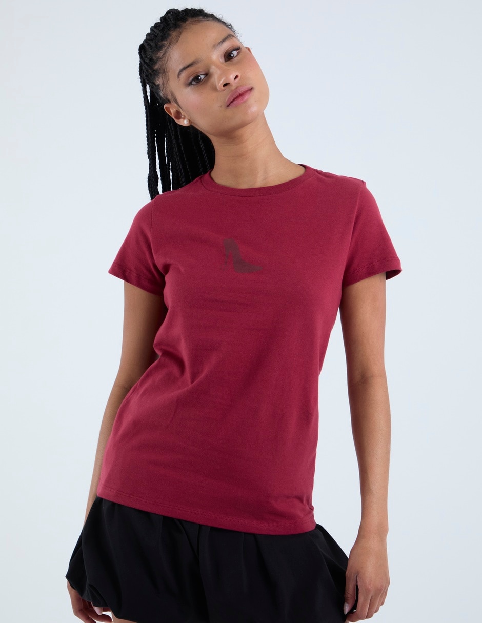 Playera manga corta tee bar licencias cuello redondo para mujer