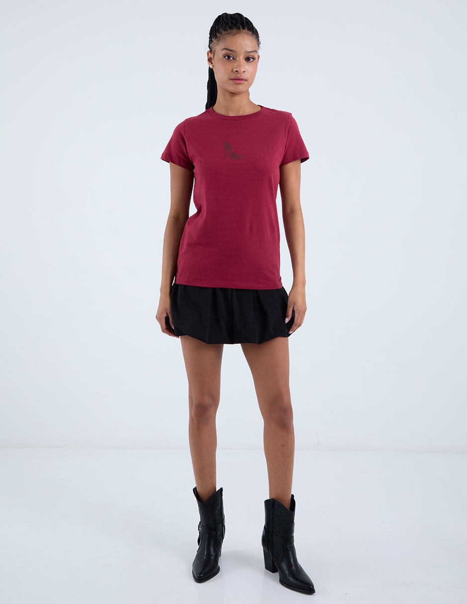 Playera manga corta tee bar licencias cuello redondo para mujer