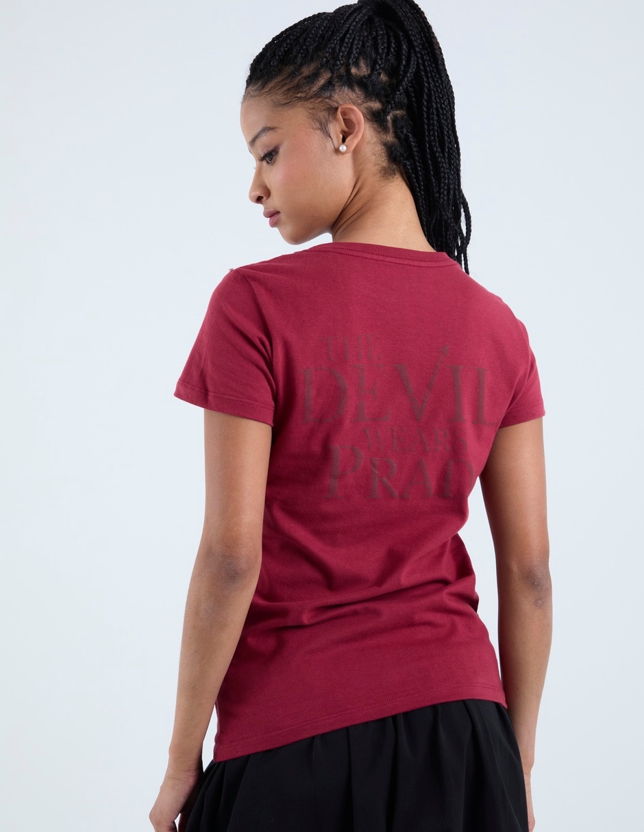 Playera manga corta tee bar licencias cuello redondo para mujer