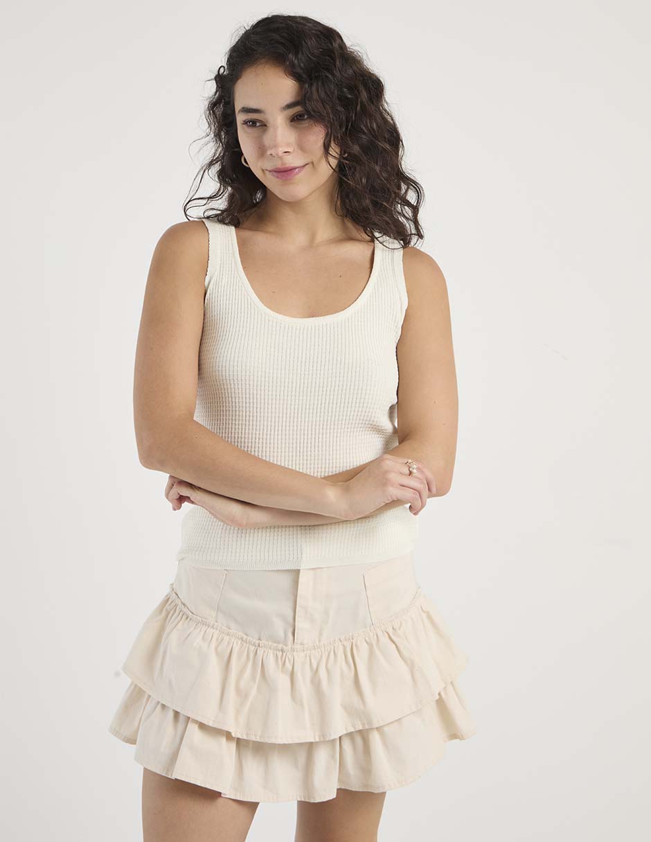 Top cuello redondo tirante ancho