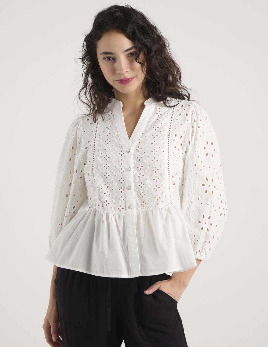 Blusa Biography manga 3/4 para mujer