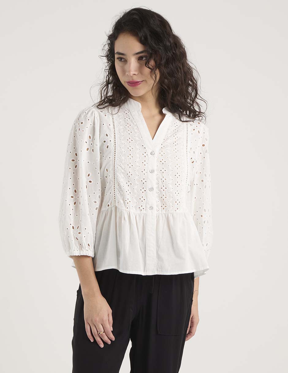 Blusa Biography manga 3/4 para mujer
