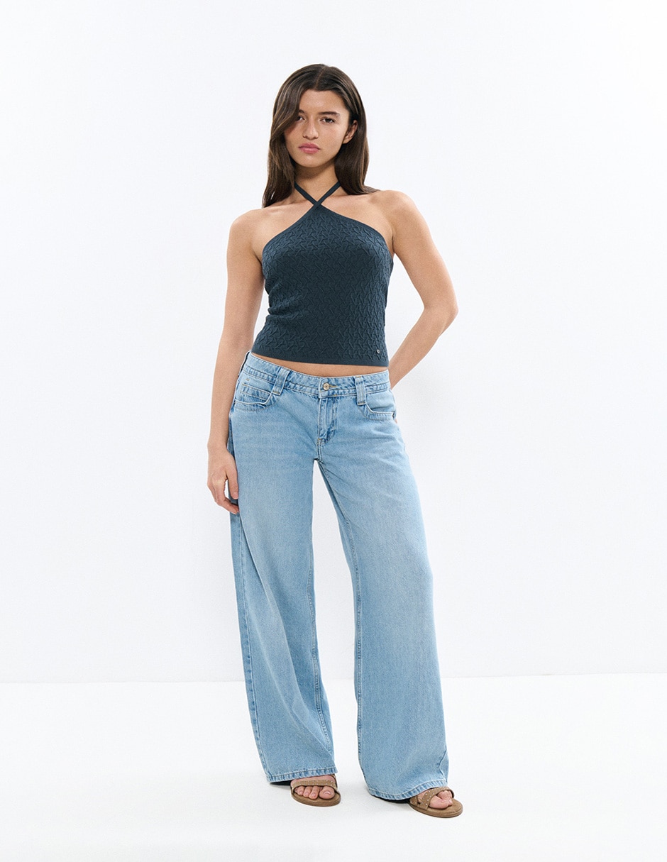 Top escote regular tirante delgado 2