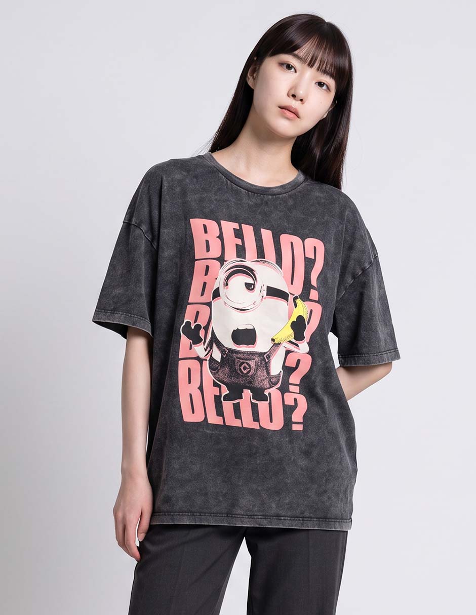 Playera manga al codo Minions cuello redondo para mujer Playera manga al codo Minions cuello redondo para mujer