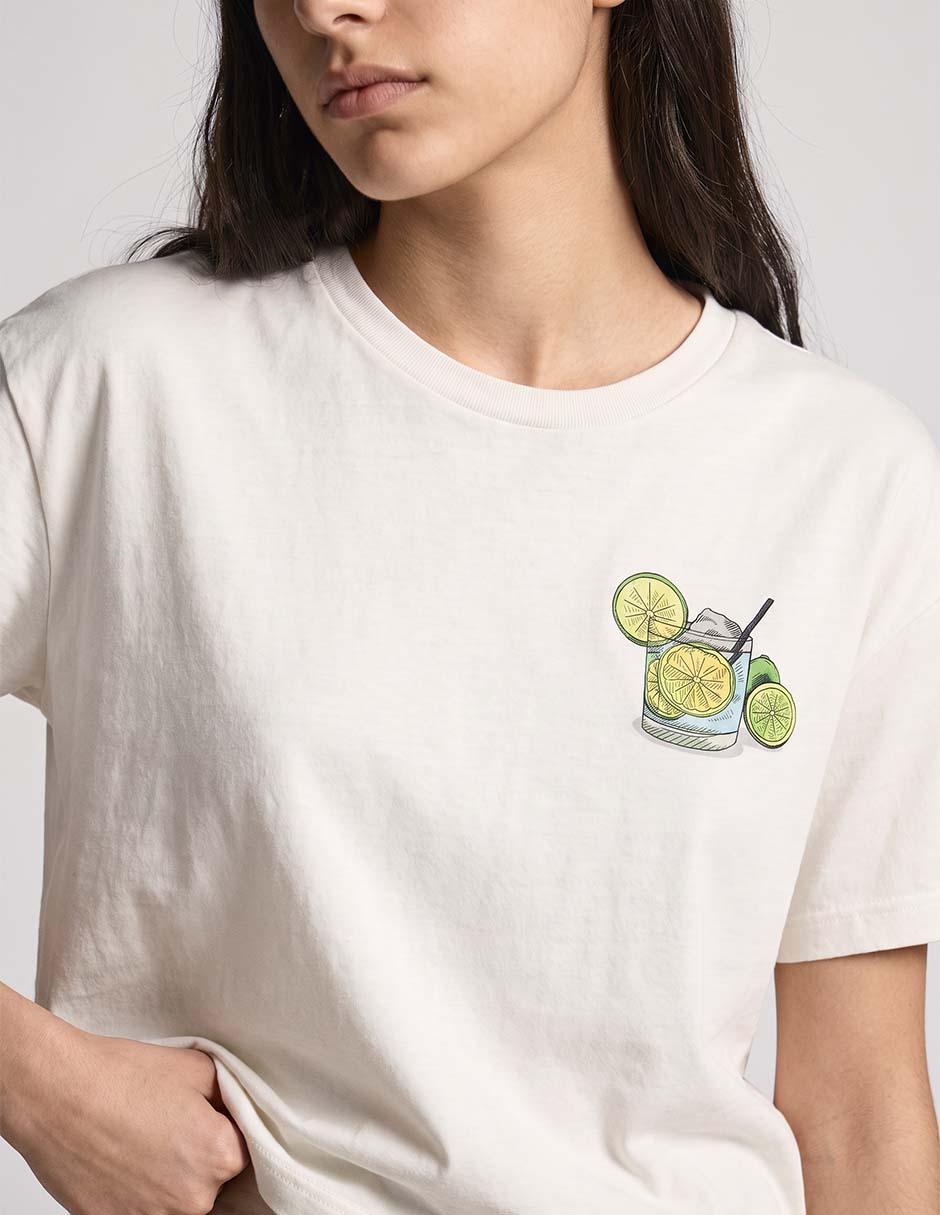 Playera manga corta Gin & Tonic cuello redondo para mujer 3