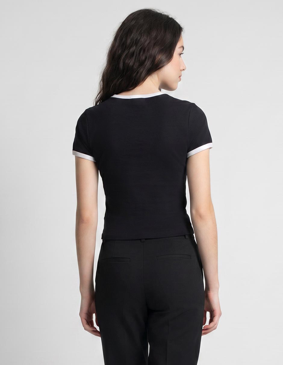 Playera manga corta cuello redondo para mujer 2