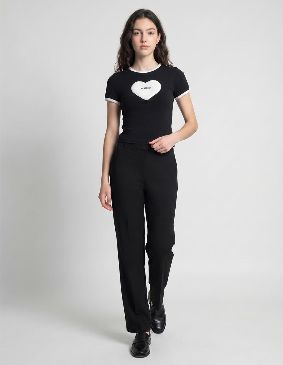 Playera manga corta cuello redondo para mujer 3